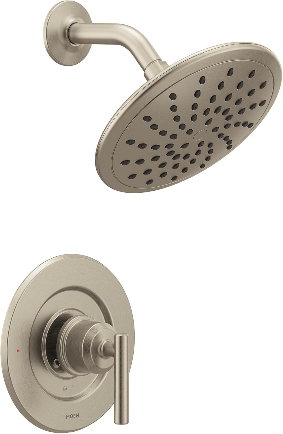 image:imageMoen Gibson Chrome PosiTemp Pressure Balancing Modern Shower Trim with 8Inch Rain Shower Head Valve Required T3002EPBrushed Nickel
