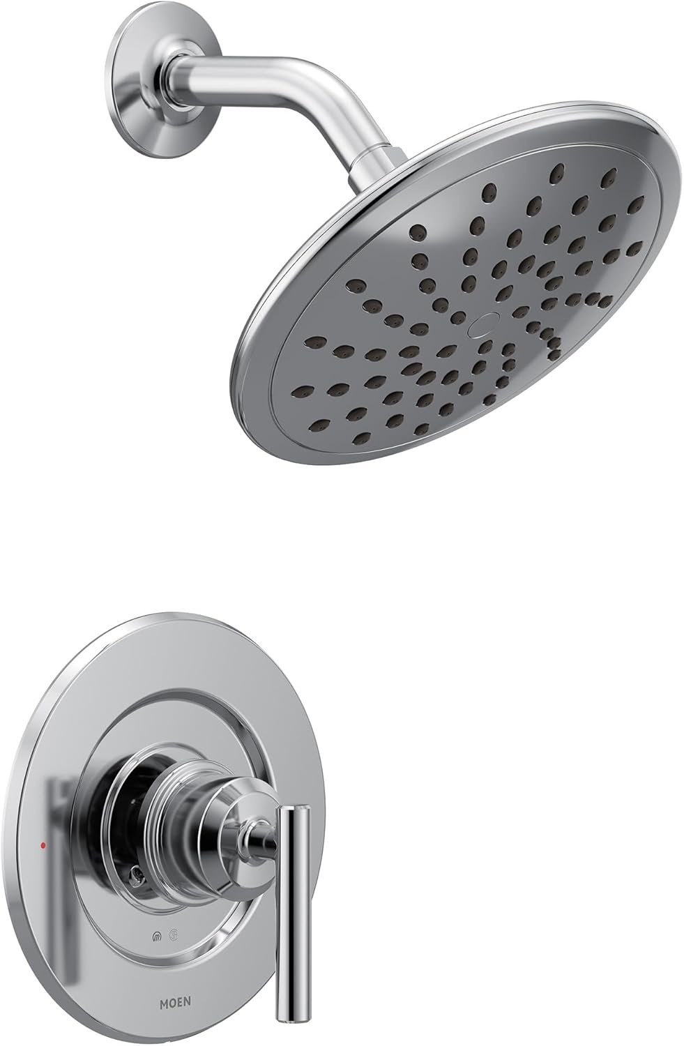 image:imageMoen Gibson Chrome PosiTemp Pressure Balancing Modern Shower Trim with 8Inch Rain Shower Head Valve Required T3002EPChrome