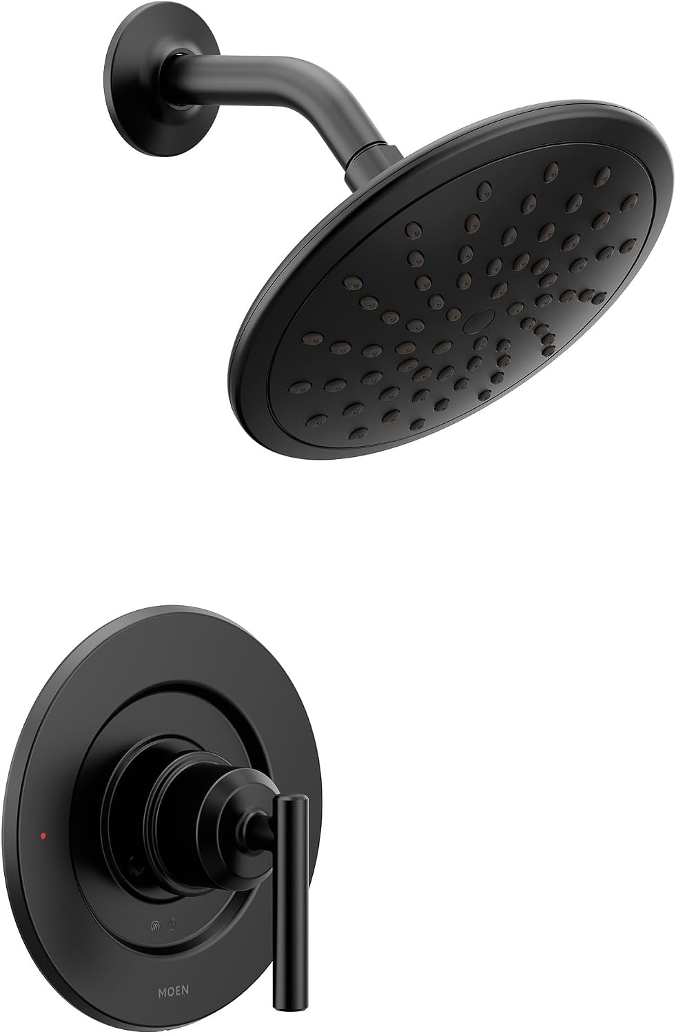 image:imageMoen Gibson Chrome PosiTemp Pressure Balancing Modern Shower Trim with 8Inch Rain Shower Head Valve Required T3002EPMatte Black