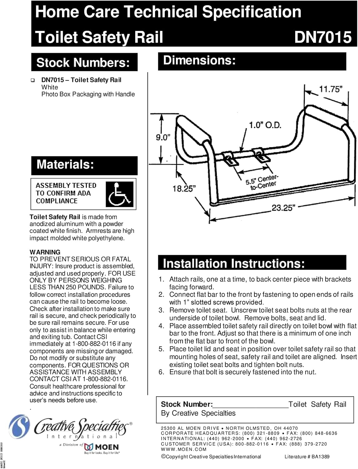image:imageMoen Glacier White Home Care Bathroom Safety Toilet Grab Bar Toilet Rails for Seniors DN7015