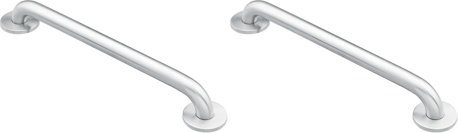image:imageMoen Home Care Bathroom Safety 24 Inch Stainless Steel Handicap Grab Bar for Bathtub and Shower Heavy Duty Handle Elderly Assistance Product with Concealed Screws 8724Inoxidable