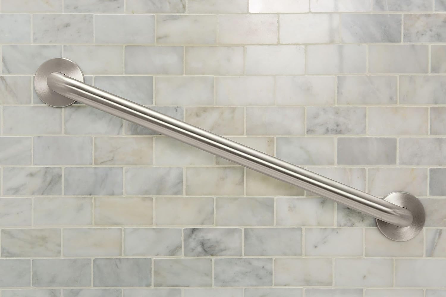 image:imageMoen Home Care Bathroom Safety 24 Inch Stainless Steel Handicap Grab Bar for Bathtub and Shower Heavy Duty Handle Elderly Assistance Product with Concealed Screws 8724Stainless Steel