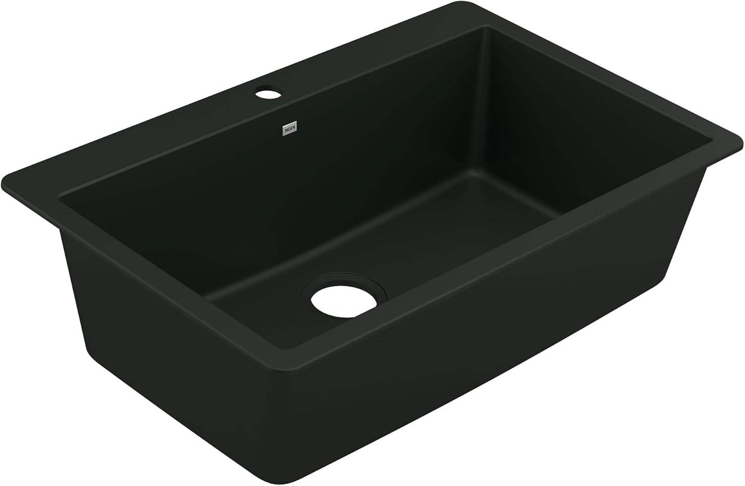 image:imageMoen Host Black Granite 33Inch Wide x 95Inch Deep Dual Mount Single Bowl Kitchen Sink GGB3026BBlack