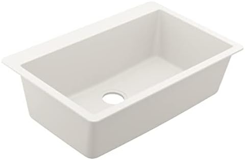 image:imageMoen Host Black Granite 33Inch Wide x 95Inch Deep Dual Mount Single Bowl Kitchen Sink GGB3026BWhite