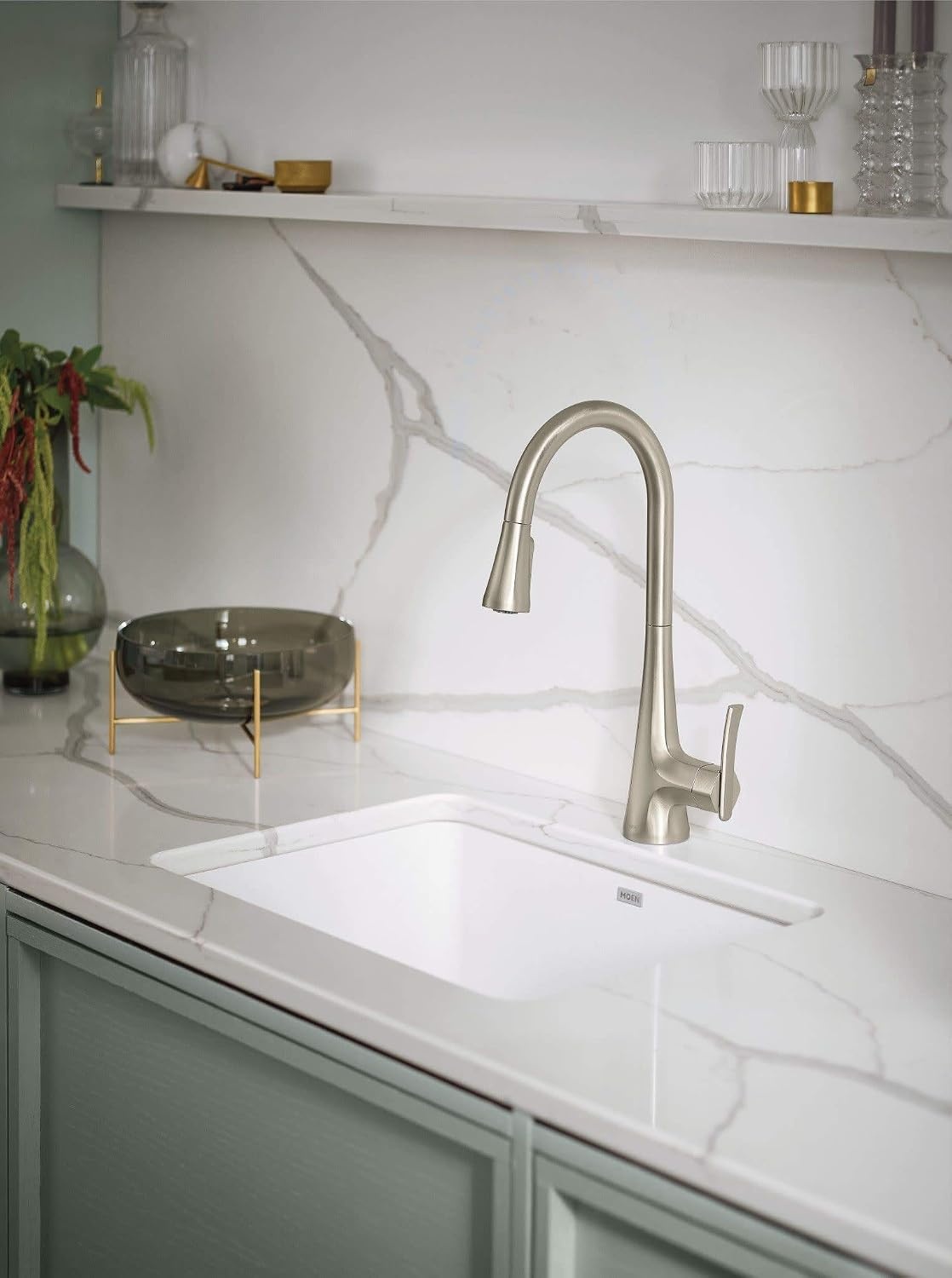 image:imageMoen Host Black Granite 33Inch Wide x 95Inch Deep Dual Mount Single Bowl Kitchen Sink GGB3026BWhite