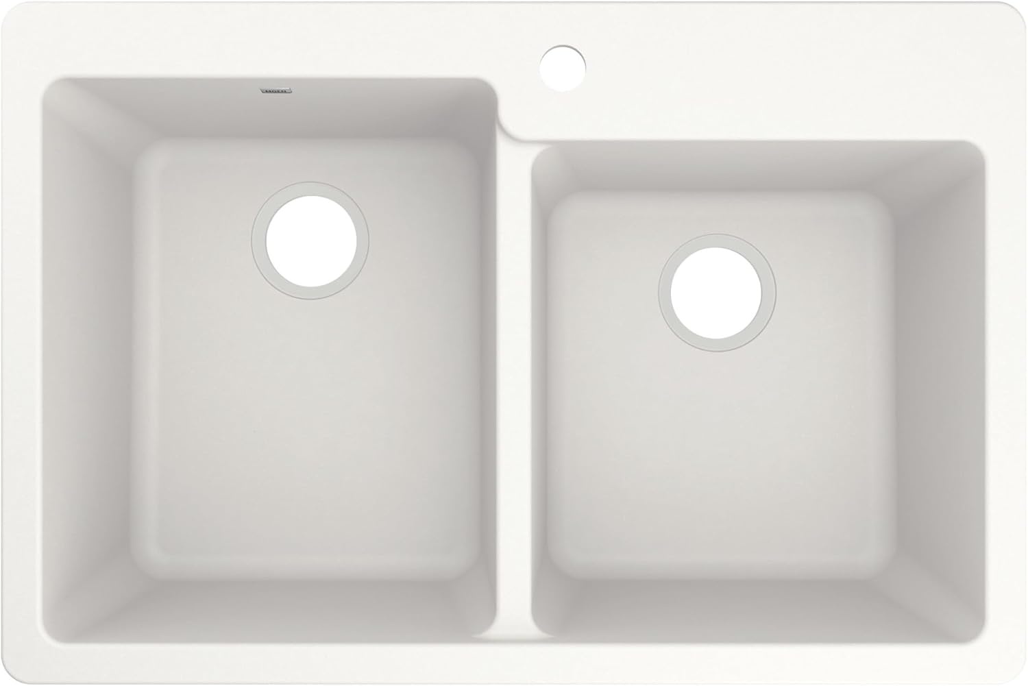 image:imageMoen Host White Granite 33Inch Wide x 95Inch Deep Dual Mount Double Bowl Kitchen Sink GGW3024B