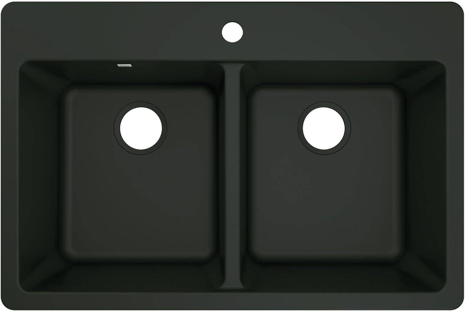 image:imageMoen Host White Granite 33Inch Wide x 95Inch Deep Dual Mount Double Bowl Kitchen Sink GGW3028BBlack
