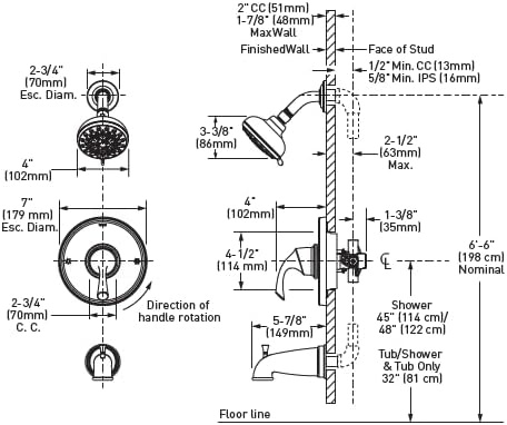 image:imageMoen Idora PosiTemp Tub amp Shower Faucet Kit wValve 82115SRN Tub and shower kit Valve included PosiTemp system Spot resist nickel finish 5spray showerheadSpot Resist Brushed Nickel