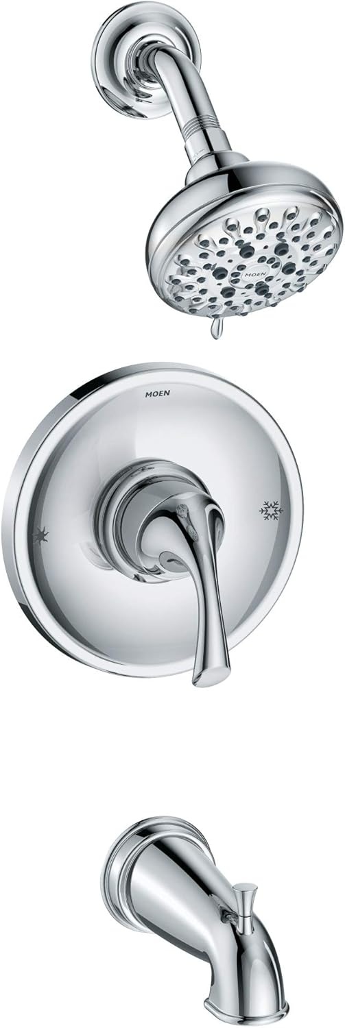 image:imageMoen Idora PosiTemp Tub amp Shower Faucet Kit wValve 82115SRN Tub and shower kit Valve included PosiTemp system Spot resist nickel finish 5spray showerheadChrome