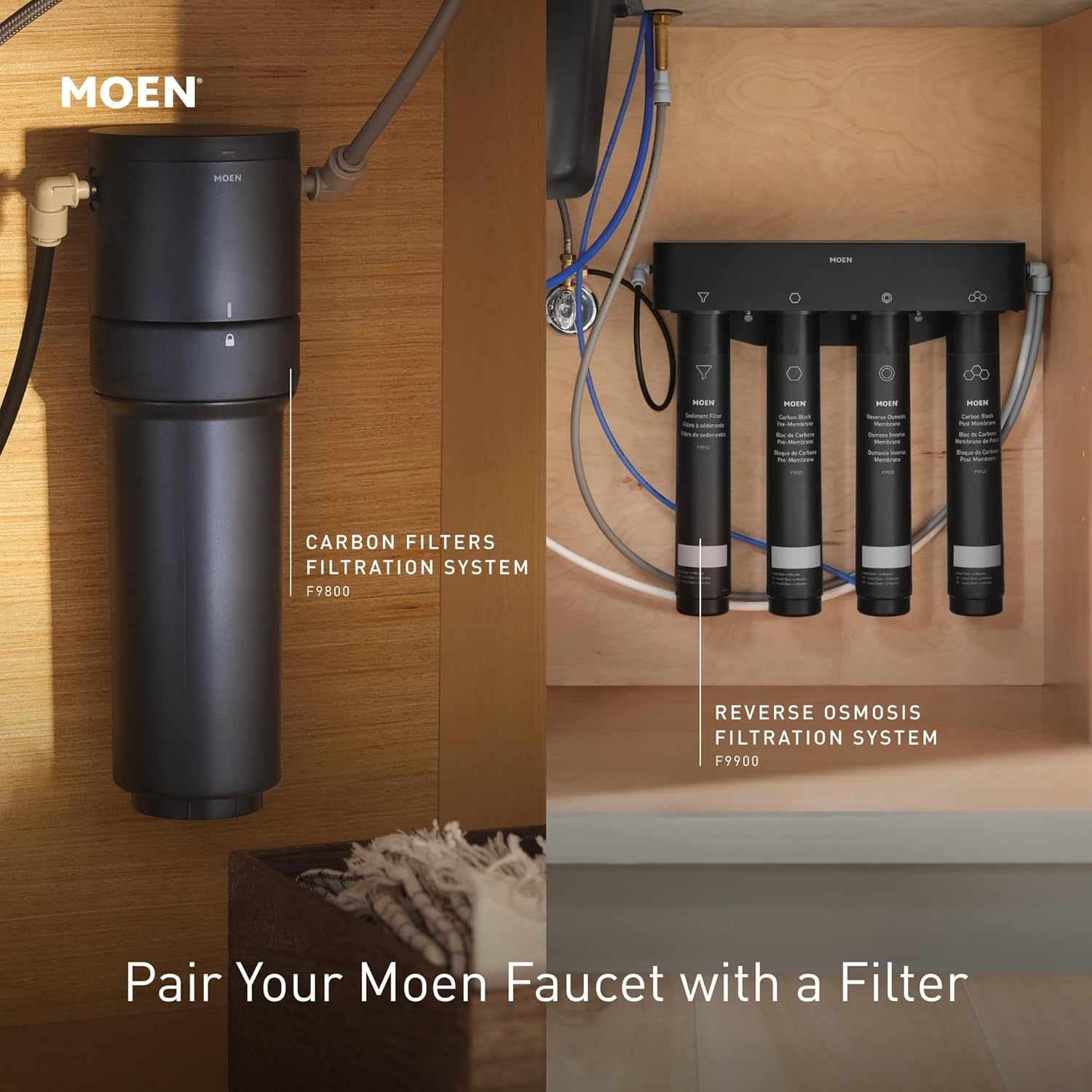 image:imageMoen Kurv Chrome 3in1 Water Filtration Pull Down Kitchen Faucet Water Filter for Sink Faucet Sold Separately F9126Chrome