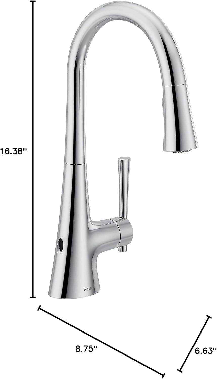 image:imageMoen Kurv Chrome 3in1 Water Filtration Pull Down Kitchen Faucet Water Filter for Sink Faucet Sold Separately F9126Chrome