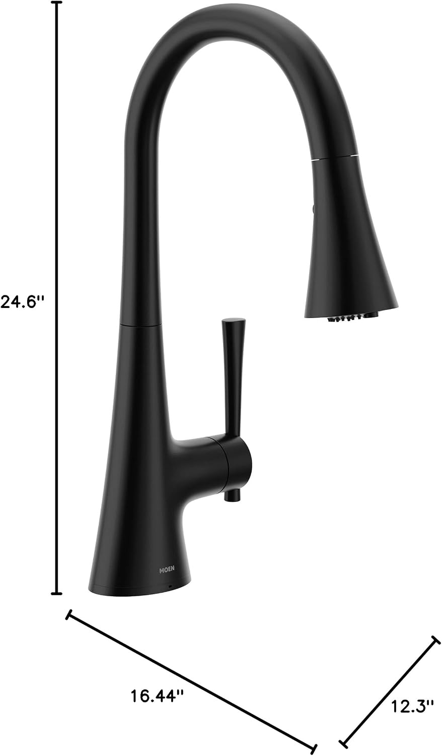image:imageMoen Kurv Chrome 3in1 Water Filtration Pull Down Kitchen Faucet Water Filter for Sink Faucet Sold Separately F9126Matte Black