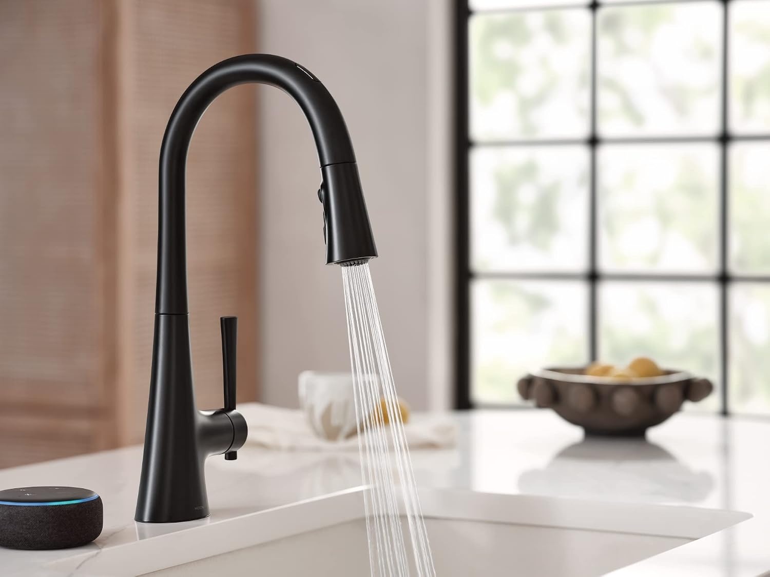 image:imageMoen Kurv Chrome 3in1 Water Filtration Pull Down Kitchen Faucet Water Filter for Sink Faucet Sold Separately F9126Matte Black