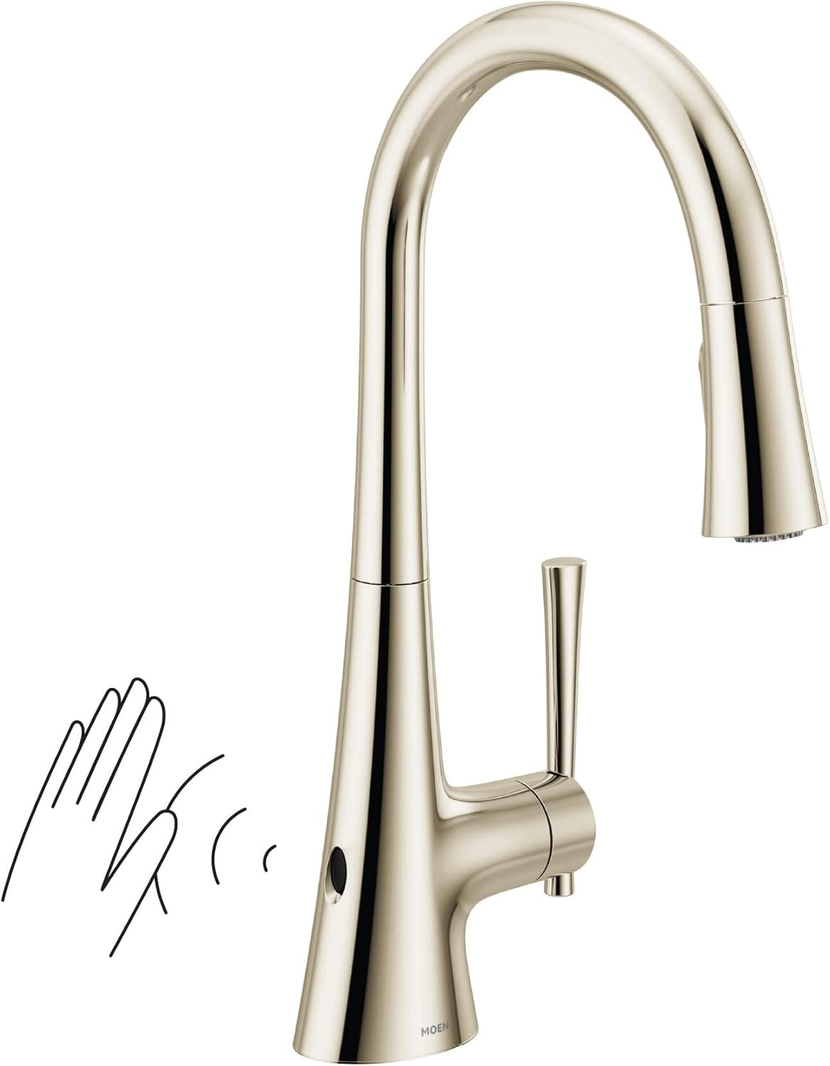 image:imageMoen Kurv Chrome 3in1 Water Filtration Pull Down Kitchen Faucet Water Filter for Sink Faucet Sold Separately F9126Polished Nickel