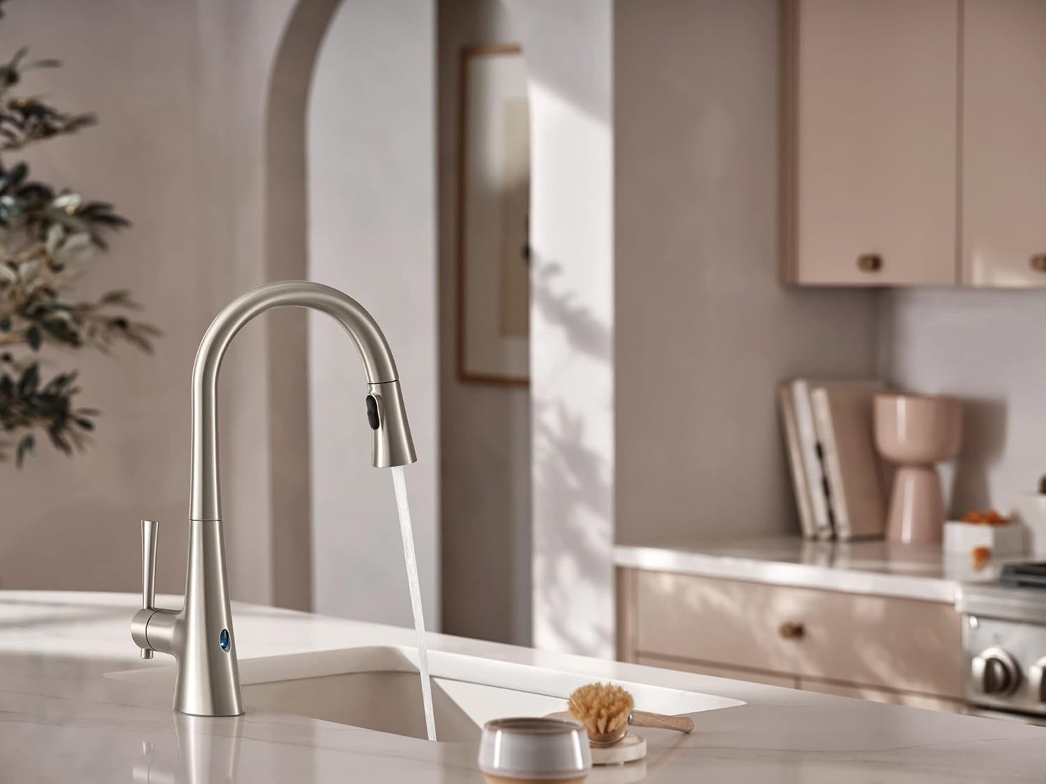 image:imageMoen Kurv Chrome 3in1 Water Filtration Pull Down Kitchen Faucet Water Filter for Sink Faucet Sold Separately F9126Spot Resist Stainless