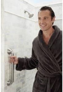 image:imageMoen LR8716D3GCH Bathroom Safety 16Inch Designer Bathroom Grab Bar with Curled Grip Chrome