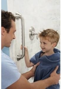 image:imageMoen LR8716D3GCH Bathroom Safety 16Inch Designer Bathroom Grab Bar with Curled Grip Chrome