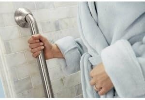 image:imageMoen LR8716D3GCH Bathroom Safety 16Inch Designer Bathroom Grab Bar with Curled Grip Chrome