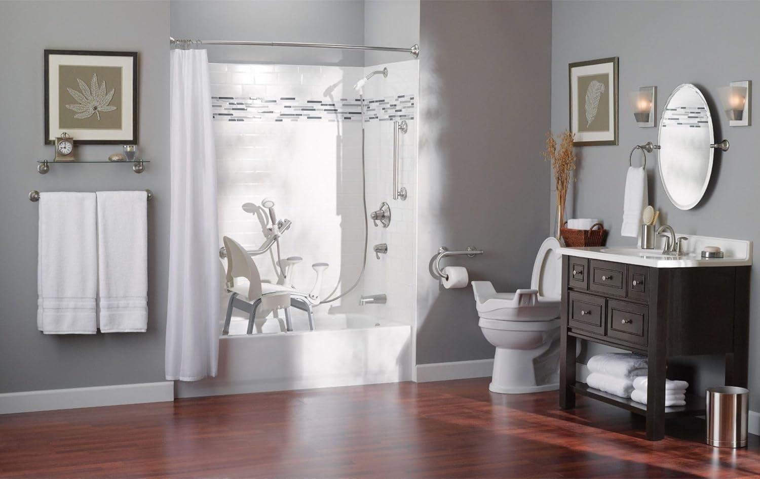image:imageMoen LR8724D1GOWB Bathroom Safety 24Inch Designer Bathroom Grab Bar with Curled Grip Old World BronzeChrome