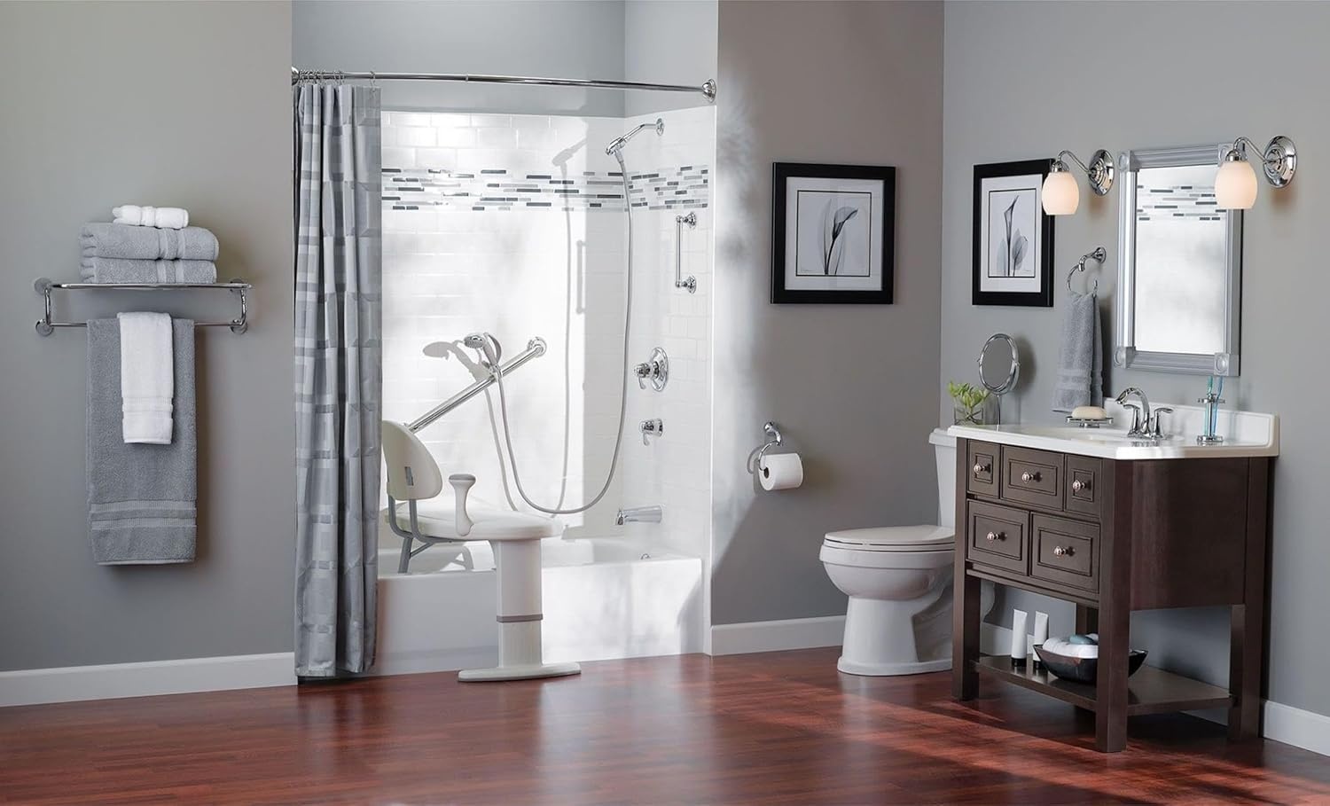 image:imageMoen LR8724D3GOWB Bathroom Safety 24Inch Designer Safety Bathroom Grab Bar with Curled Grip Old World BronzeChrome