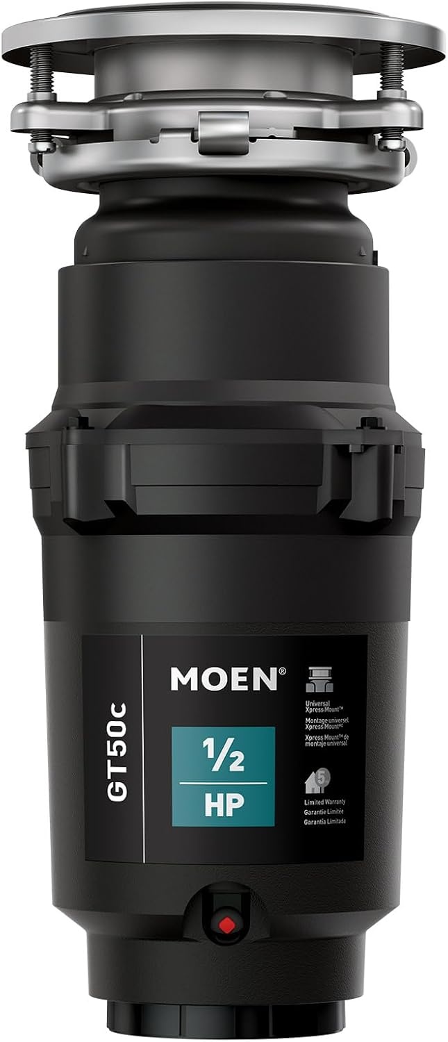 image:imageMoen Lite Series PRO Compact Continuous Feed Garbage Disposal for Kitchen Sink with Power Cord GXP33C05 HP