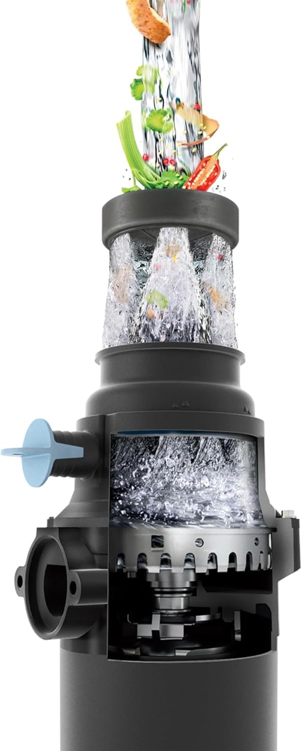 image:imageMoen Lite Series PRO Compact Continuous Feed Garbage Disposal for Kitchen Sink with Power Cord GXP33C05 HP
