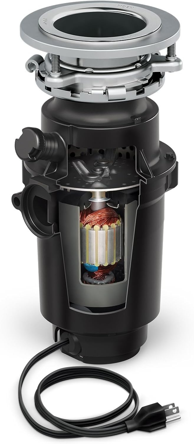 image:imageMoen Lite Series PRO Compact Continuous Feed Garbage Disposal for Kitchen Sink with Power Cord GXP33C05 HP