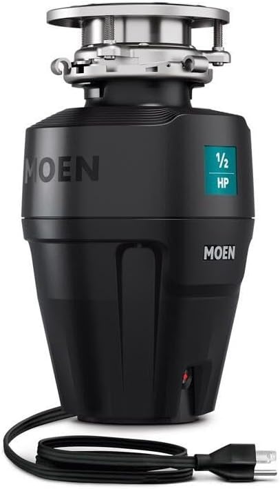 image:imageMoen Lite Series PRO Compact Continuous Feed Garbage Disposal for Kitchen Sink with Power Cord GXP33C05 HP