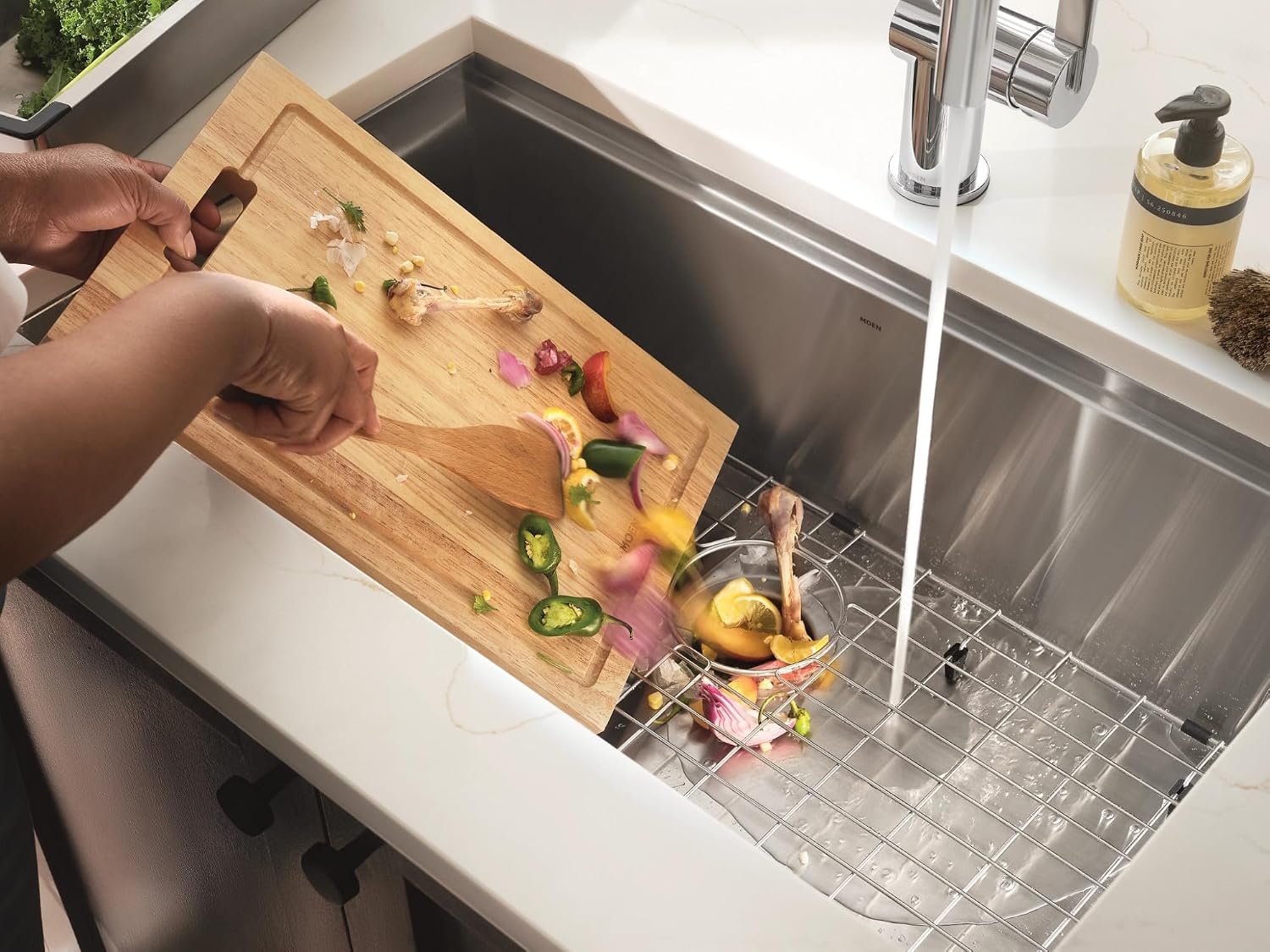 image:imageMoen Lite Series PRO Compact Continuous Feed Garbage Disposal for Kitchen Sink with Power Cord GXP33C1 HP