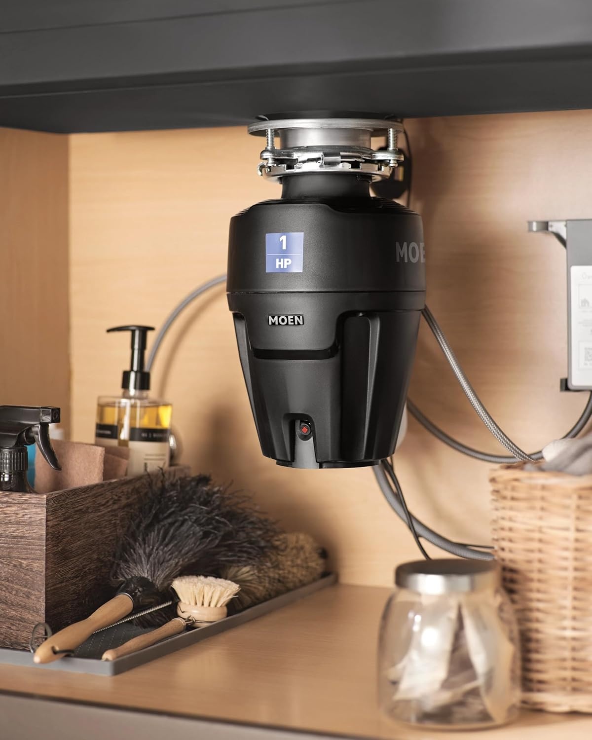 image:imageMoen Lite Series PRO Compact Continuous Feed Garbage Disposal for Kitchen Sink with Power Cord GXP33C1 HP