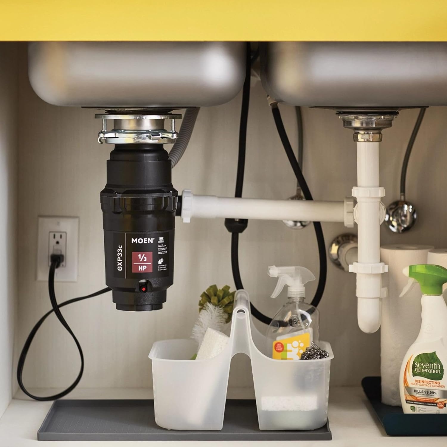 image:imageMoen Lite Series PRO Compact Continuous Feed Garbage Disposal for Kitchen Sink with Power Cord GXP33C13 HP