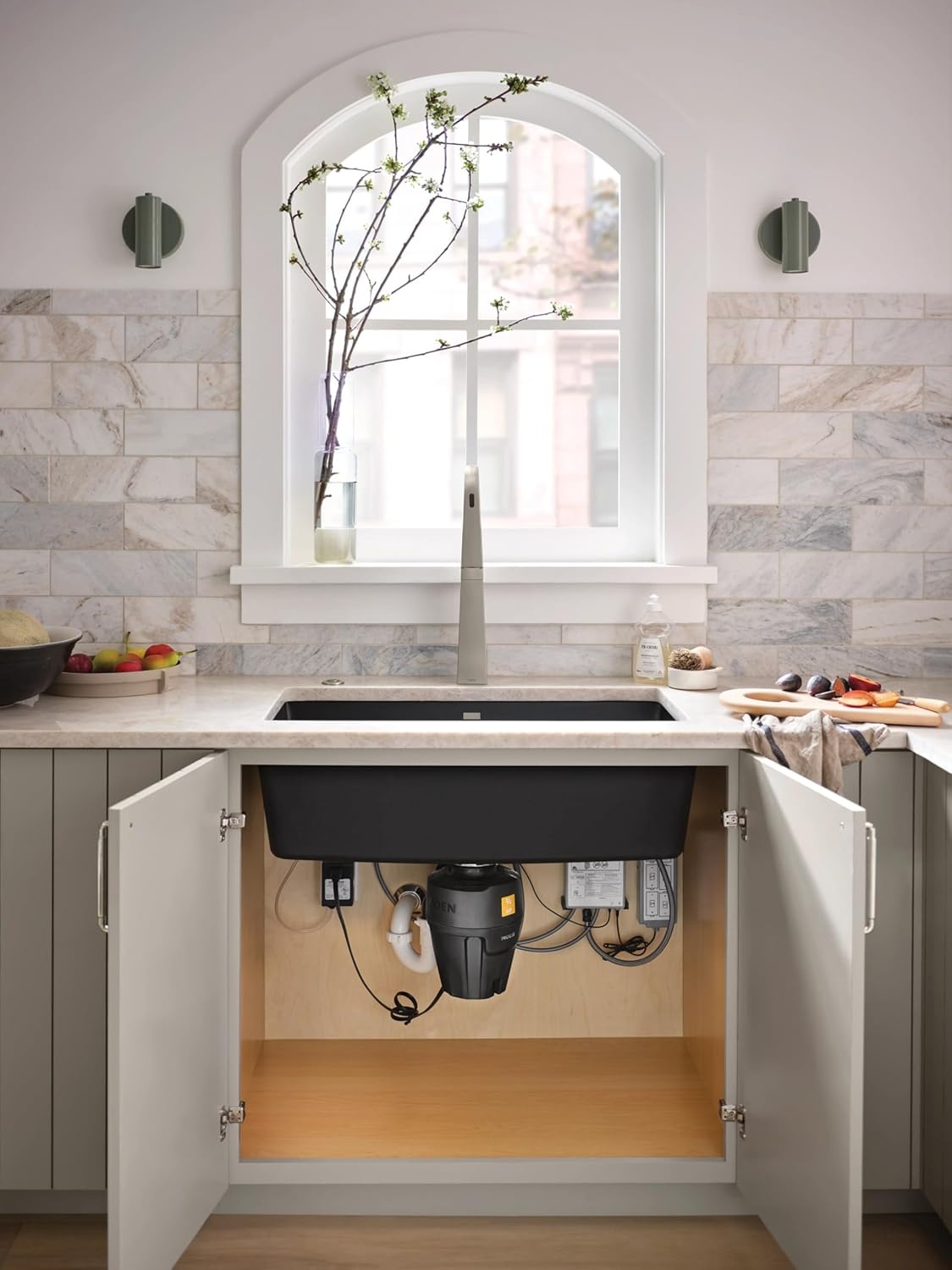 image:imageMoen Lite Series PRO Compact Continuous Feed Garbage Disposal for Kitchen Sink with Power Cord GXP33C34 HP