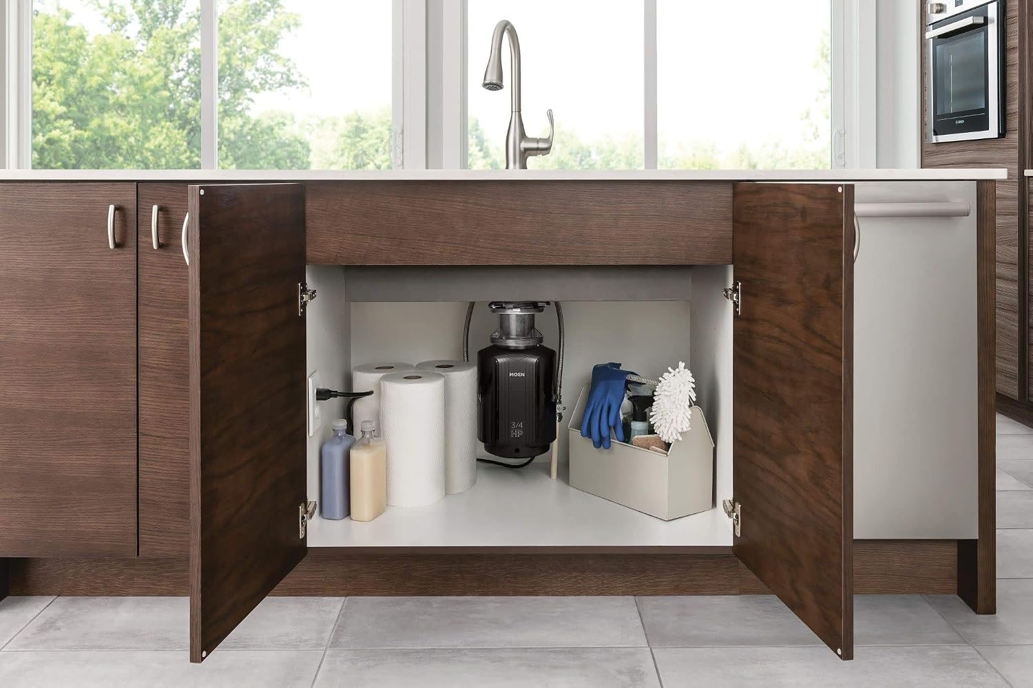 image:imageMoen Lite Series PRO Compact Continuous Feed Garbage Disposal for Kitchen Sink with Power Cord GXP33C34 HP