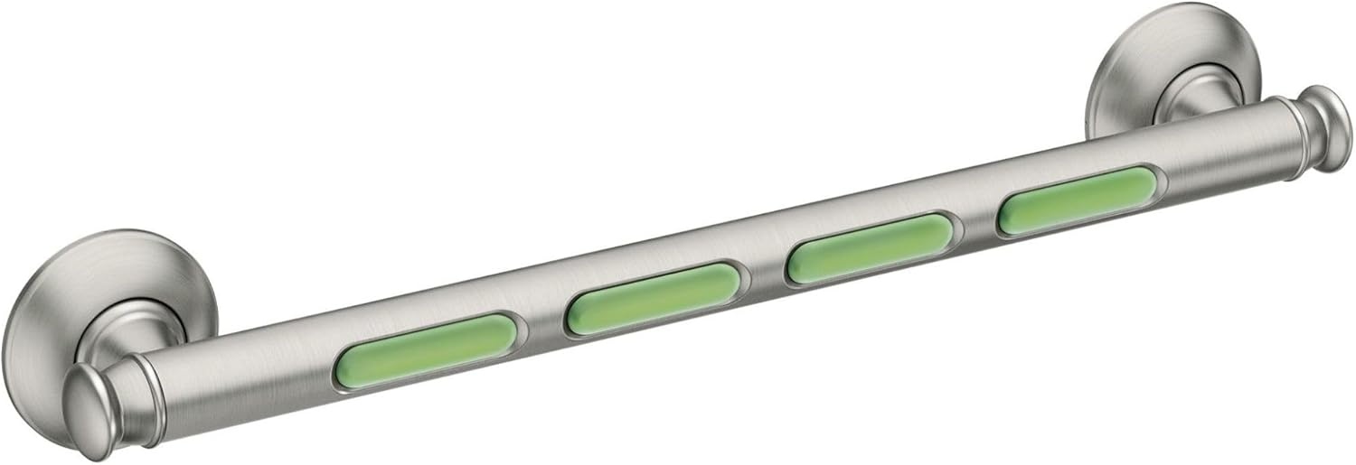 image:imageMoen MLR8718D4GBN Banbury 18 GlowInTheDark Bathroom Grab Bar Brushed Nickel