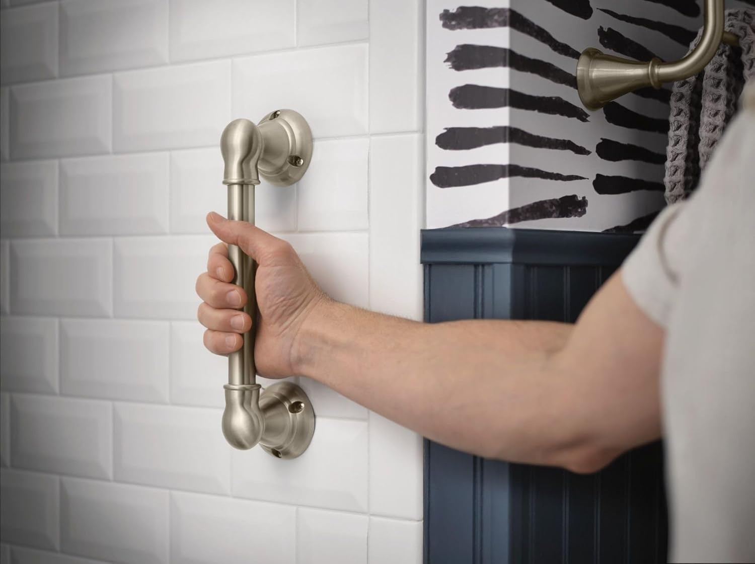 image:imageMoen MYG2609CH Banbury Banbury 9 Designer Bathroom Hand Grip ChromeBrushed Nickel