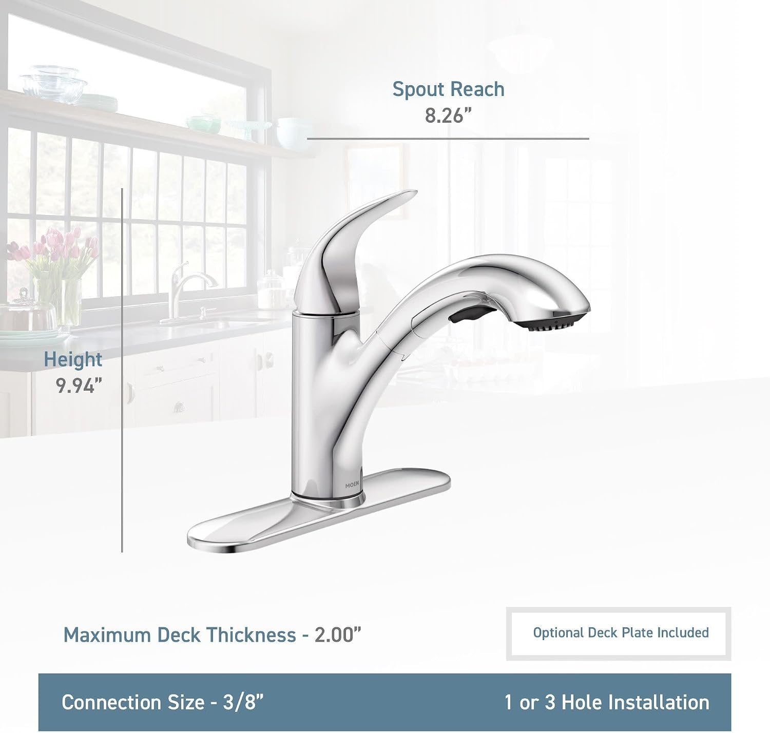 image:imageMoen Medina Spot Resist Stainless OneHandle Pull Out Kitchen Faucet Kitchen Sink Faucets with Pullout Sprayer Featuring Power Boost for a Faster Clean 87039SRS