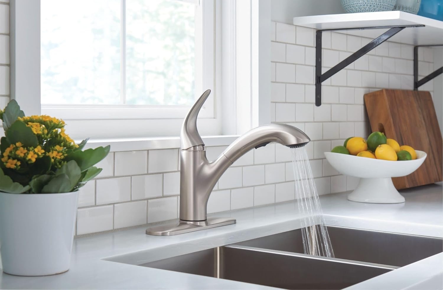 image:imageMoen Medina Spot Resist Stainless OneHandle Pull Out Kitchen Faucet Kitchen Sink Faucets with Pullout Sprayer Featuring Power Boost for a Faster Clean 87039SRS