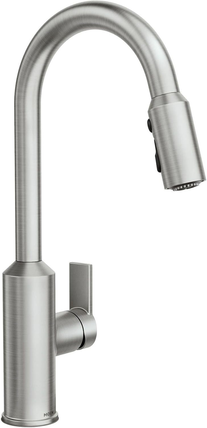 image:imageMoen Meena One Handle Kitchen Faucet with Pull Down Sprayer High Arc Kitchen Sink Faucet Featuring Reflex System and Duralock Quick Connect Bronzed Gold 87270BZGSpot Resist Stainless