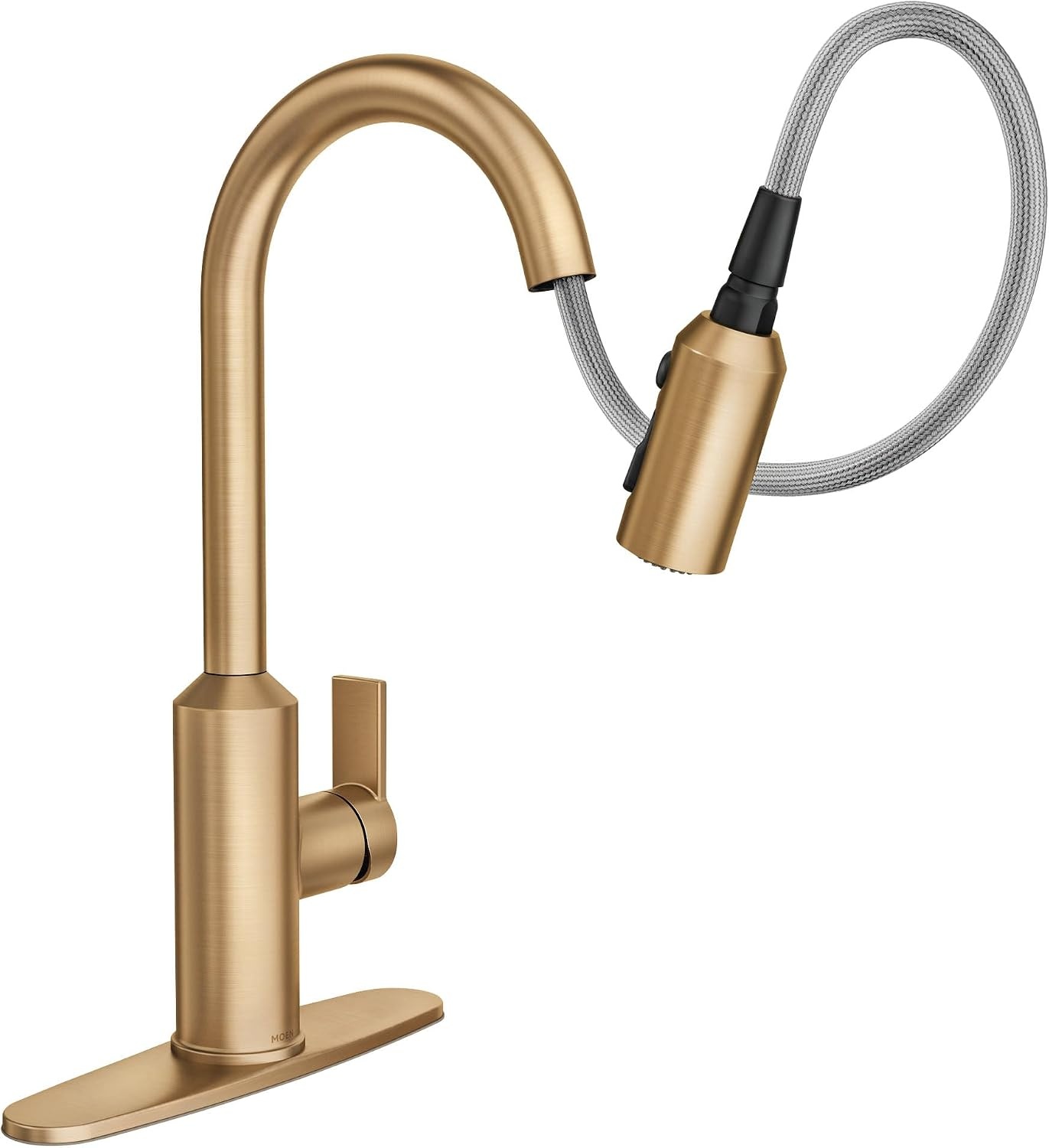 image:imageMoen Meena One Handle Kitchen Faucet with Pull Down Sprayer High Arc Kitchen Sink Faucet Featuring Reflex System and Duralock Quick Connect Bronzed Gold 87270BZGBronzed Gold