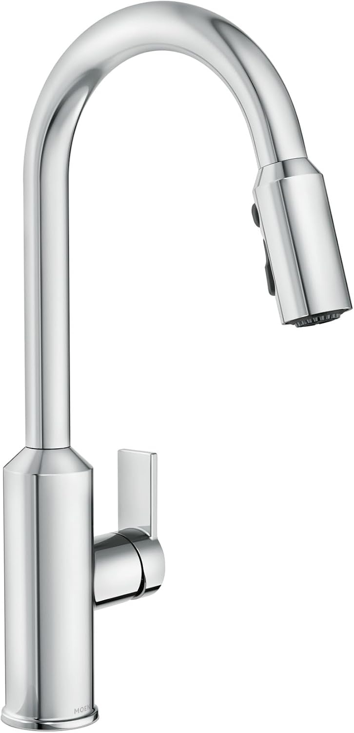image:imageMoen Meena One Handle Kitchen Faucet with Pull Down Sprayer High Arc Kitchen Sink Faucet Featuring Reflex System and Duralock Quick Connect Bronzed Gold 87270BZGChrome