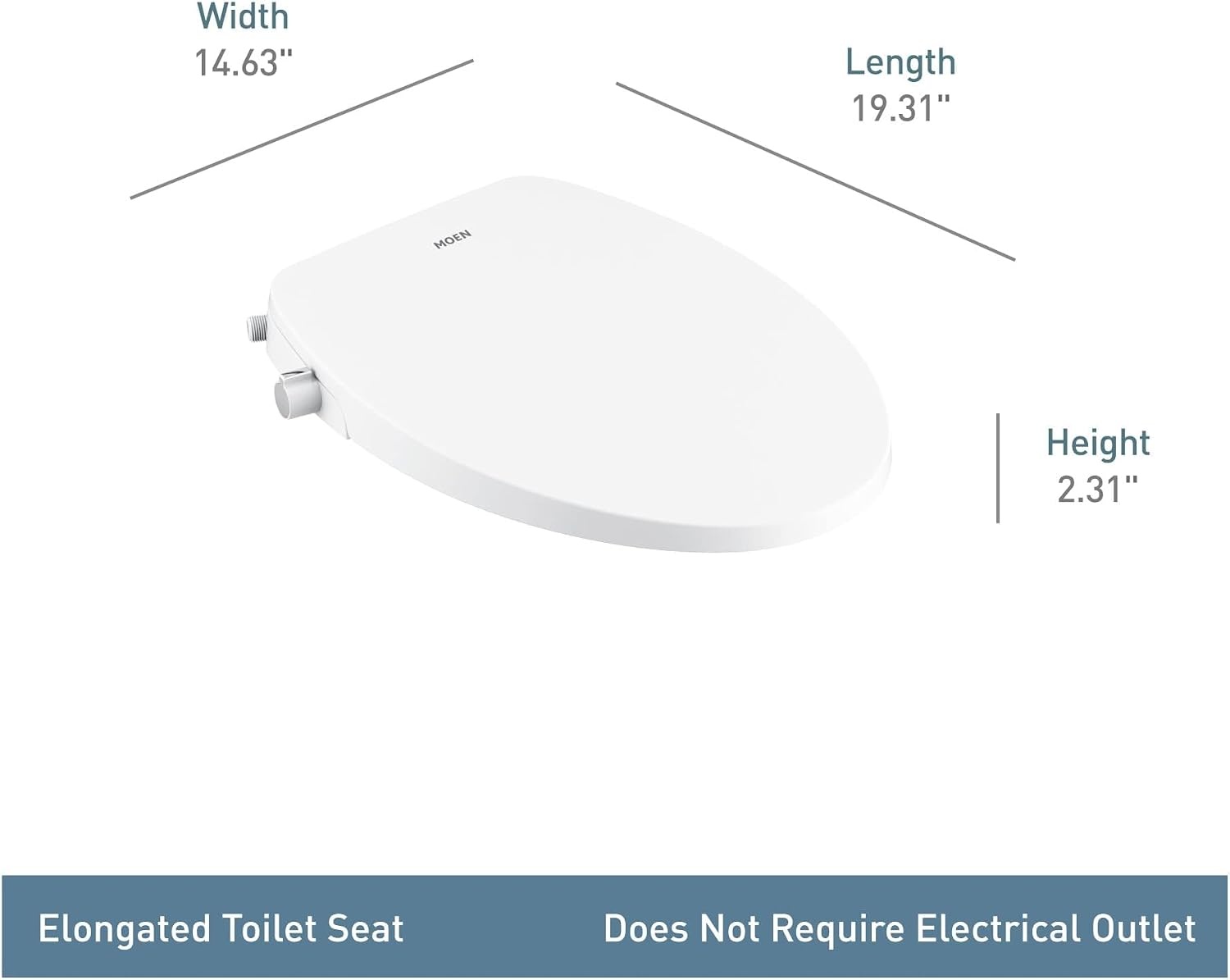 image:imageMoen Moen White 2Series Standard NonElectronic Bidet Seat for Elongated Seats EB500E