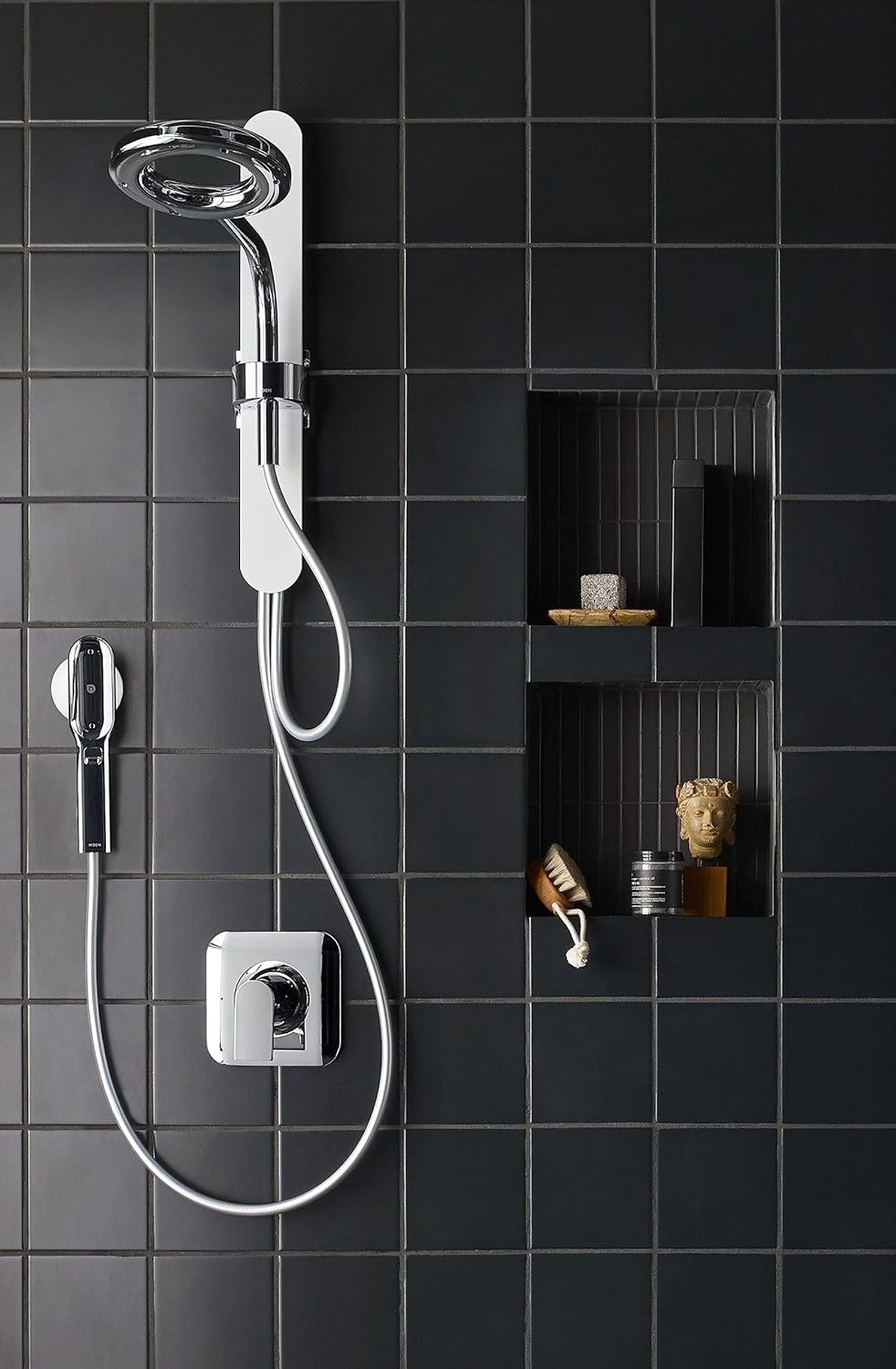 image:imageMoen N207C0BLC Spa Shower including Rainshower Handshower and Magnetic Dock Matte BlackChromeChromeWhite