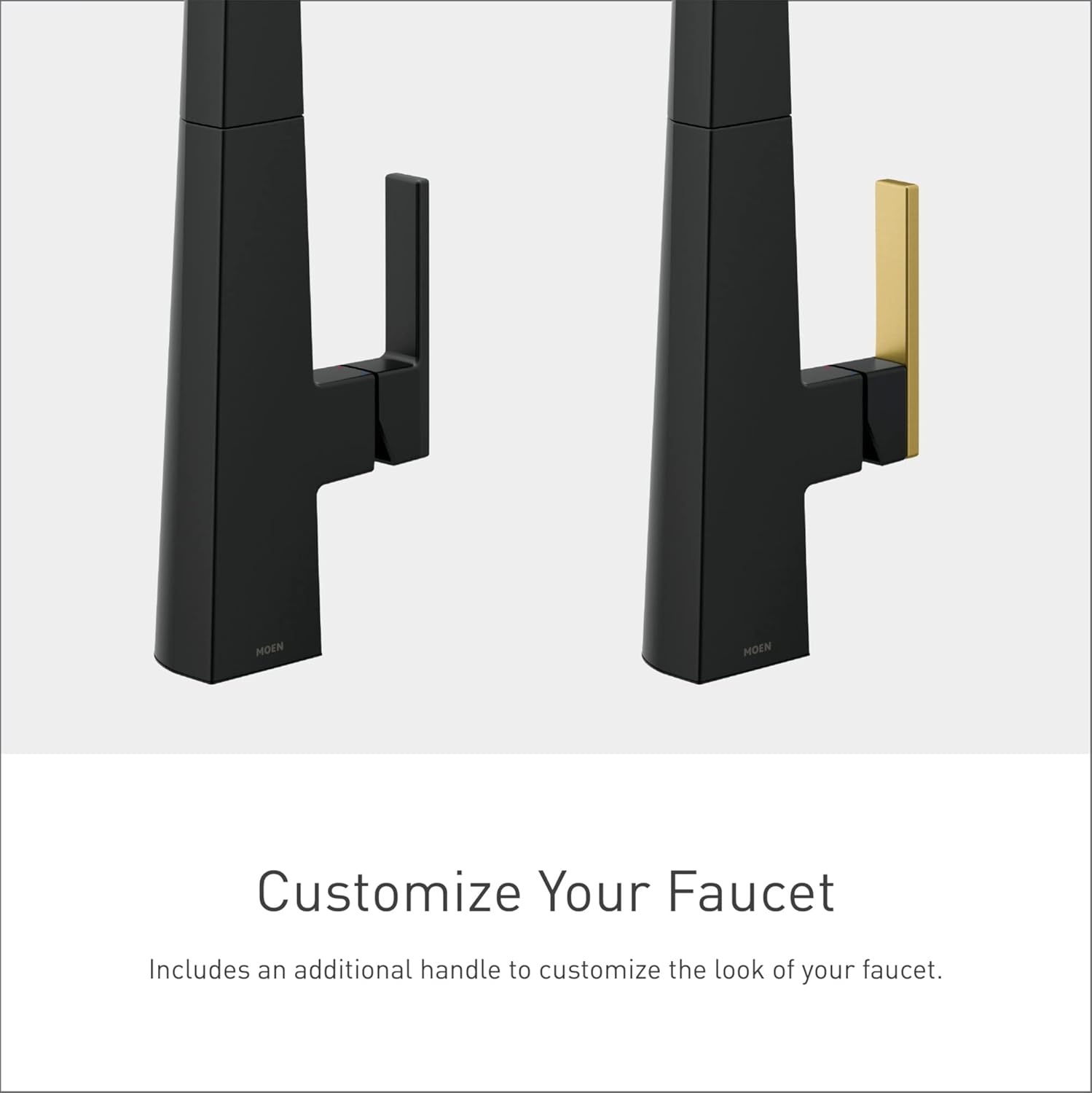 image:imageMoen Nio Matte Black OneHandle Pulldown Kitchen Faucet with Power Clean Accent Handle Included for Customizing S75005BLMatte Black