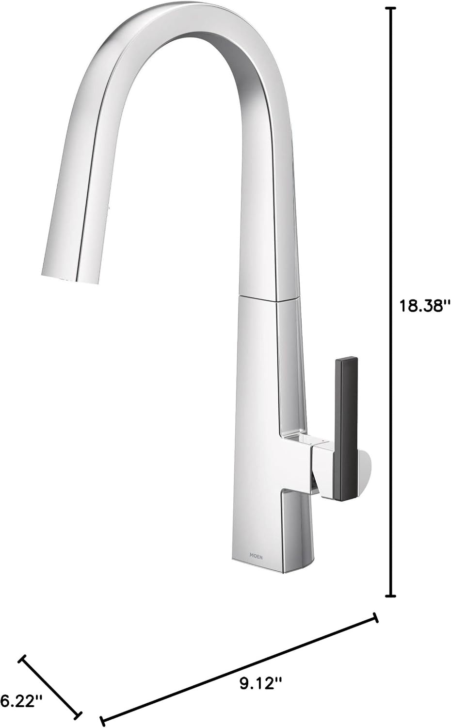 image:imageMoen Nio Spot Resist Stainless One Handle Pulldown Kitchen Faucet with Power Clean Accent Handle Included for Customizing S75005SRSChrome