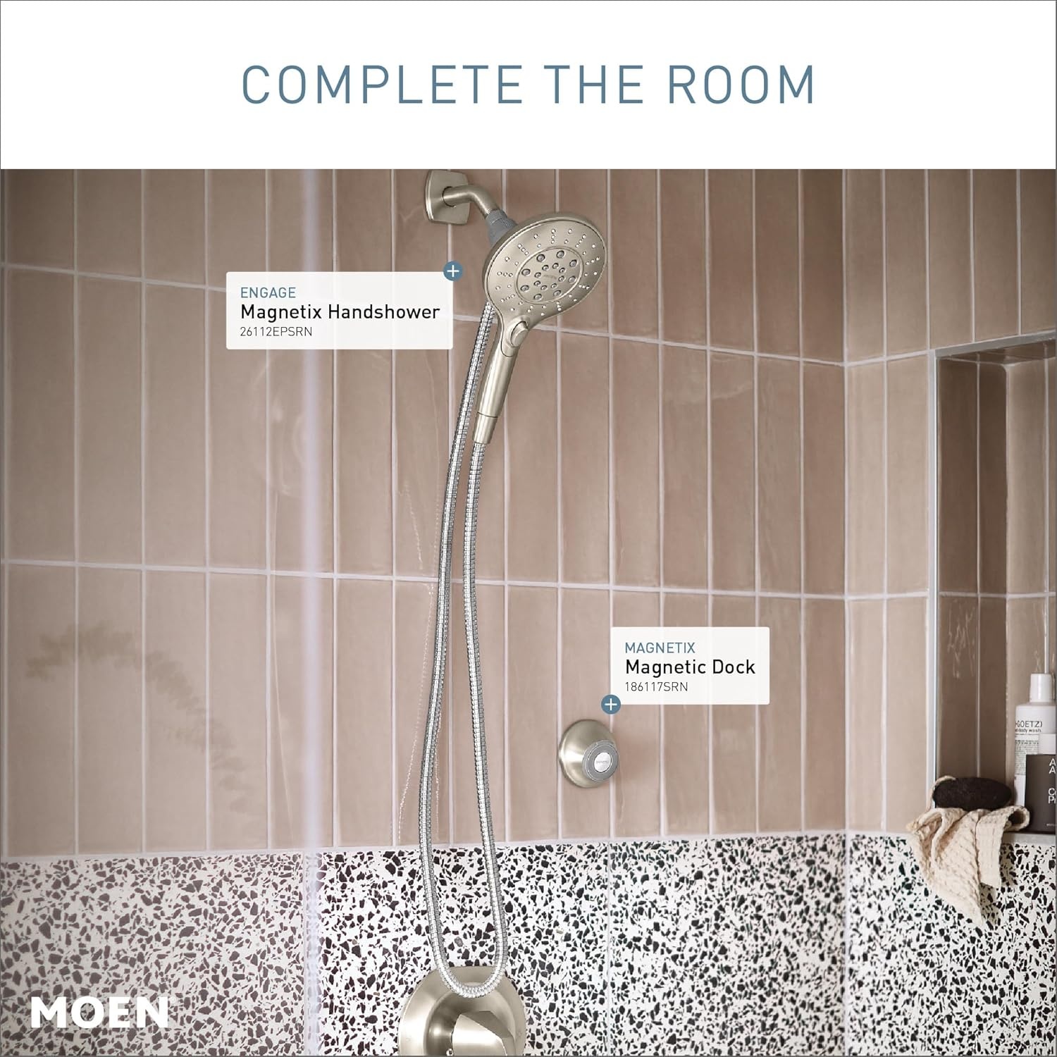 image:imageMoen Oil Rubbed Bronze Remote Dock for Magnetix Handshowers with Included Wall Bracket or Permanent Waterproof Adhesive Options 186117ORBSpot Resist Brushed Nickel