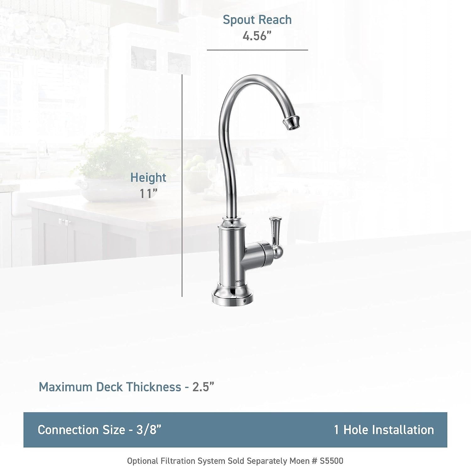 image:imageMoen Oil Rubbed Bronze Sip Traditional Cold Water Kitchen Beverage Faucet with Optional Filtration System S5510ORB