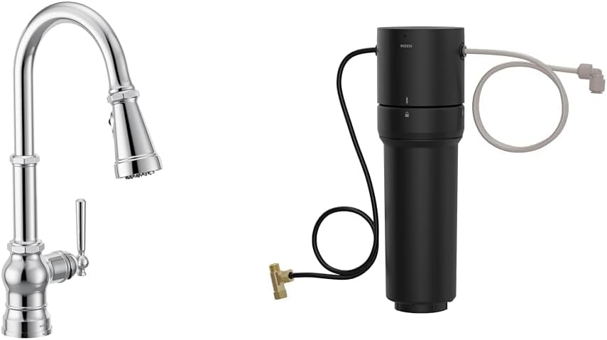 image:imageMoen Paterson Spot Resist Stainless Water Filtration OneHandle High Arc Pulldown Kitchen Faucet Water Filter for Sink Faucet Sold Separately FS72003SRSChrome
