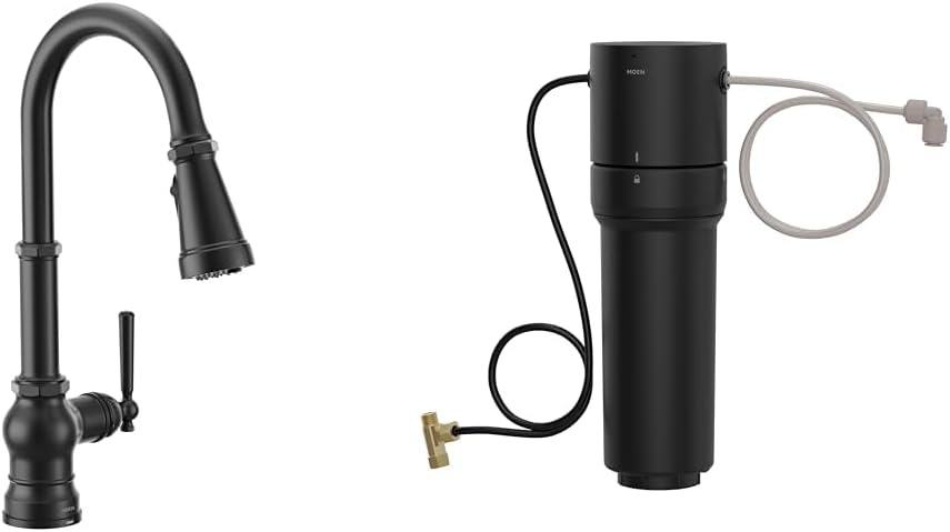 image:imageMoen Paterson Spot Resist Stainless Water Filtration OneHandle High Arc Pulldown Kitchen Faucet Water Filter for Sink Faucet Sold Separately FS72003SRSMatte Black