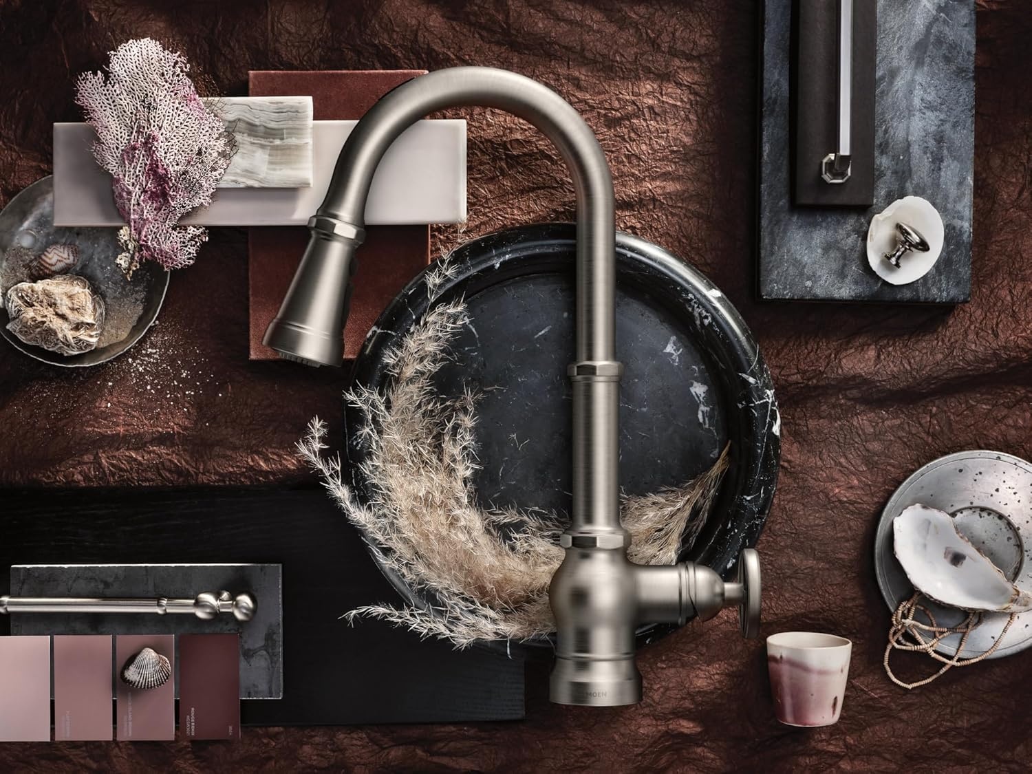 image:imageMoen Paterson Spot Resist Stainless Water Filtration OneHandle High Arc Pulldown Kitchen Faucet Water Filter for Sink Faucet Sold Separately FS72003SRSSpot Resist Stainless