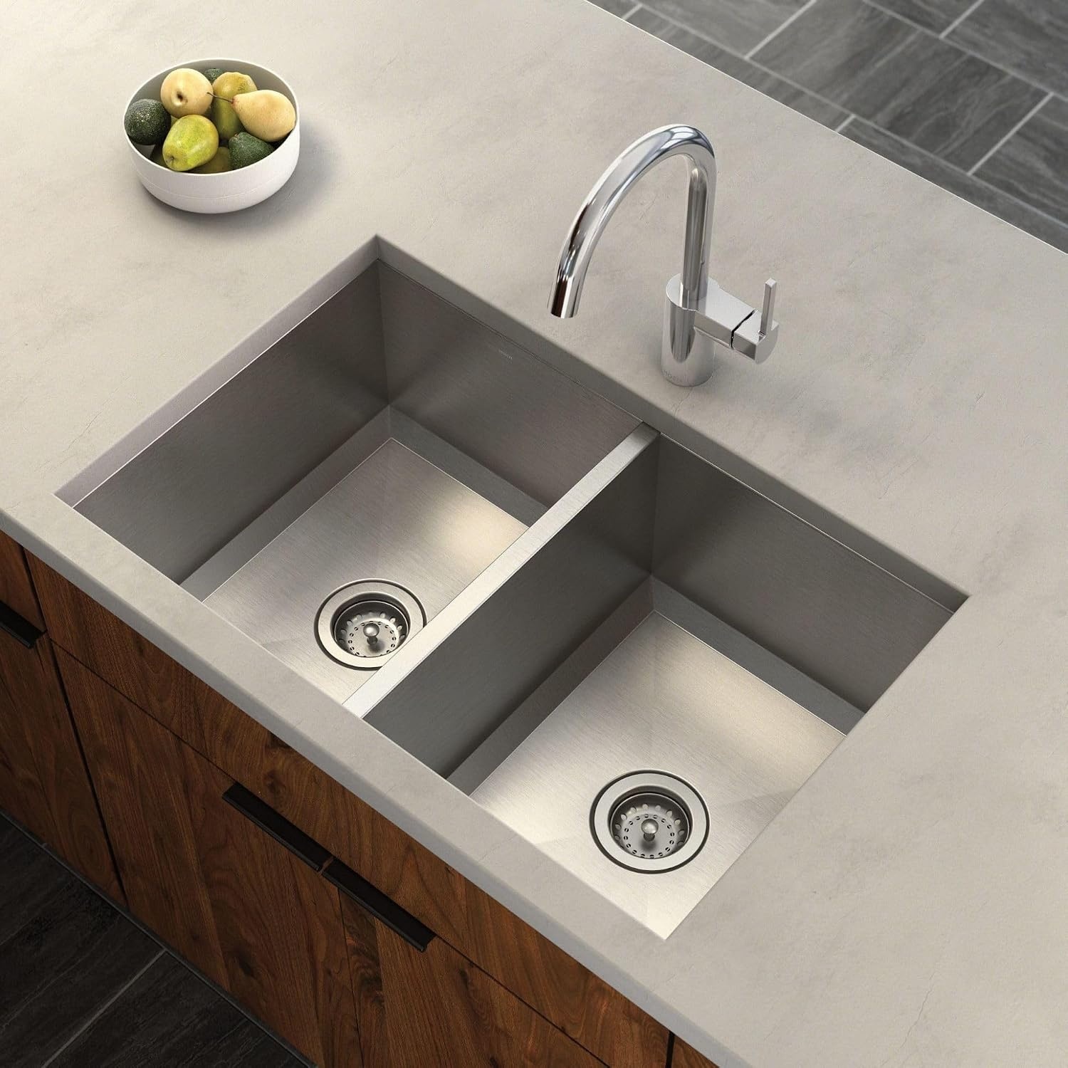 image:imageMoen Prep 16Gauge Stainless Steel Undermount 31 x 20 Double Bowl Kitchen Sink G16200